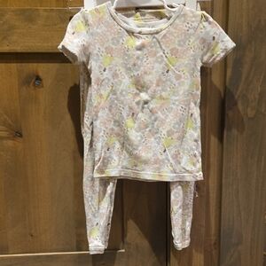 Carter's Floral Kids Pajama Set in Yellow and Pink With Fairies
